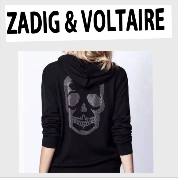 Zadig & Voltaire Tops - NWOT Zadig & Voltaire Comfy Skull Strass Hoodie XS